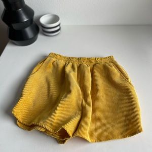 Corduroy Mustard Yellow Shorts